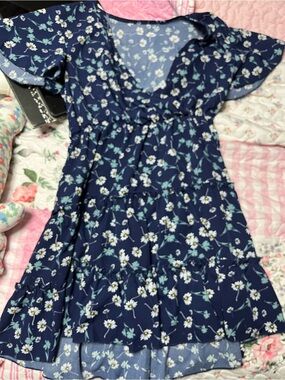 belk Navy Floral Mini Dress